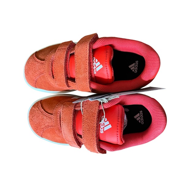 Adidas VL Court 3.0 Toddler Boys Vibrant Orange White Sneakers Size 10K New - Picture 6 of 8